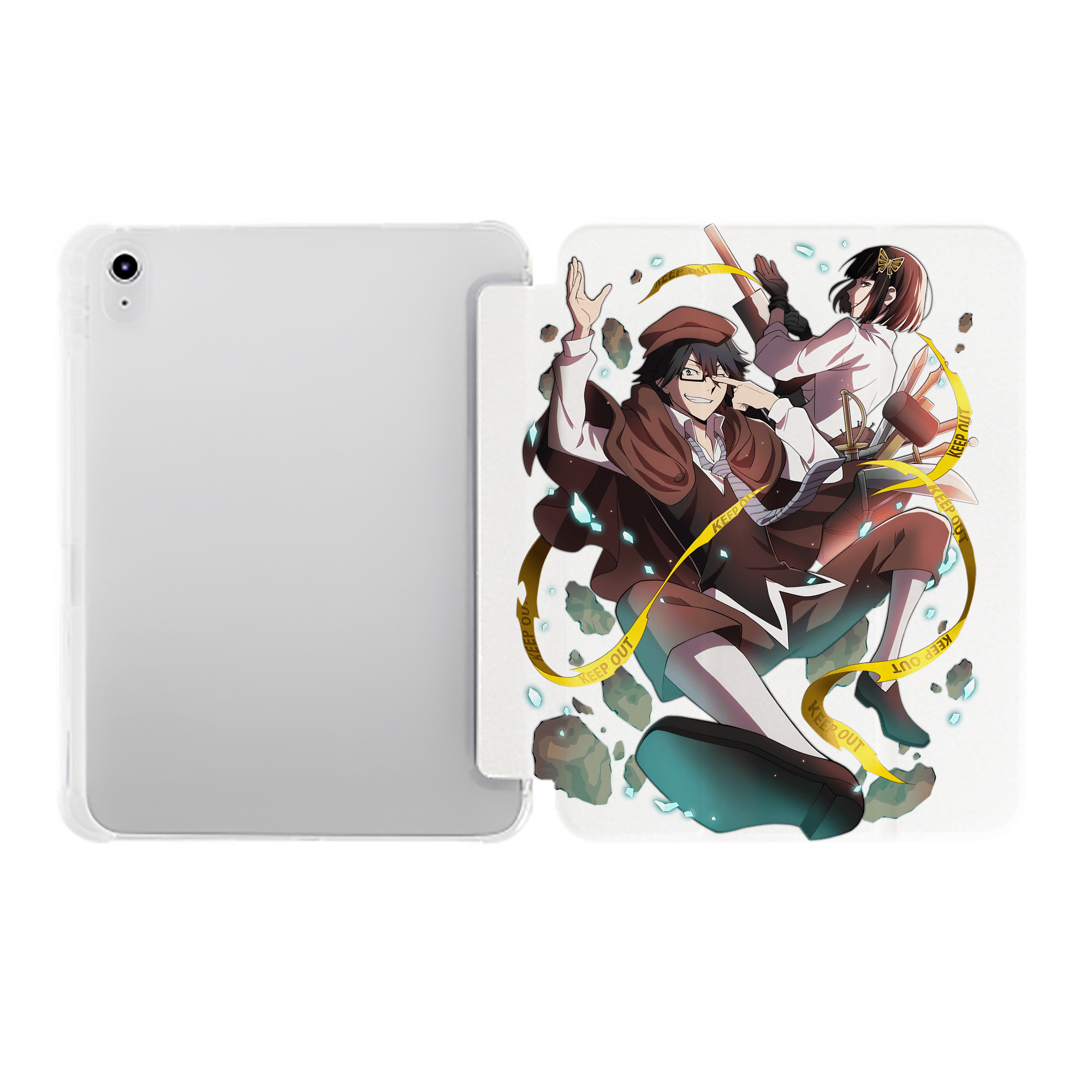 （画像用） 文豪ストレイドッグス Bungo Stray Dogs IPad ケース ペン収納付き 三つ折りスタンド PUレザー×シリコン 対応機種9.5/10.5/10.9インチ